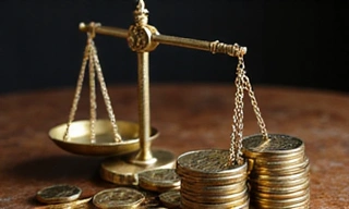 Illustration d'une balance de justice avec des pièces de monnaie, symbolisant la juste évaluation des prix des skins.